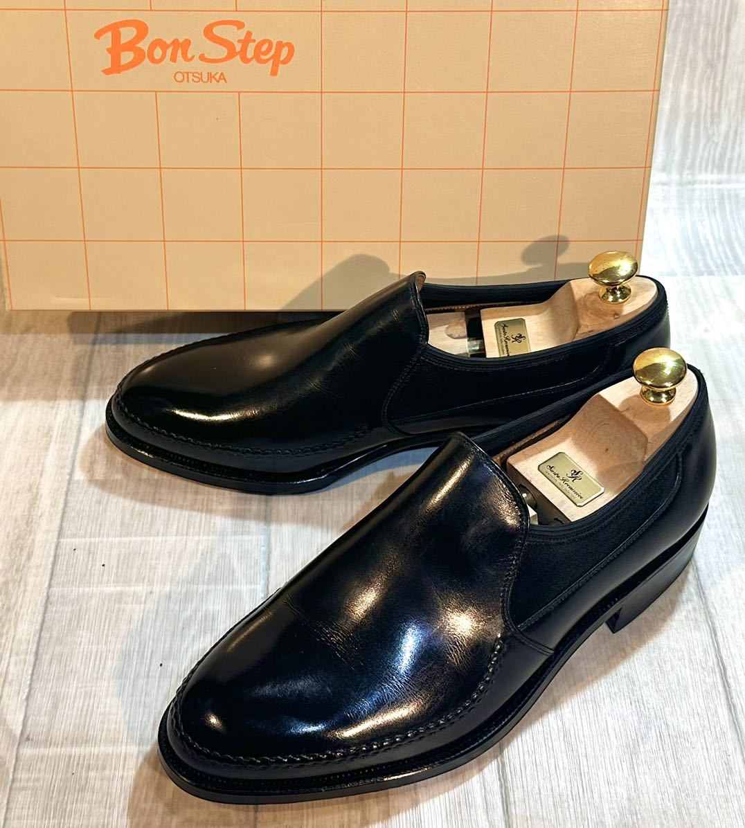 [ unused ]Otsuka large . made shoes Imperial Grade*25cm 3E* plain Loafer slip-on shoes leather shoes business shoes dress original leather made in Japan men's 