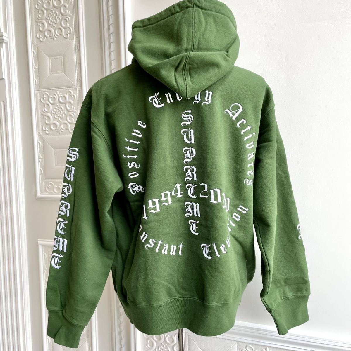 ◆新品未使用◆Supreme Peace Hooded Sweatshirt Green M シュプリーム ピース スウェットパーカー グリーン フーディー トップス 20FW_画像4