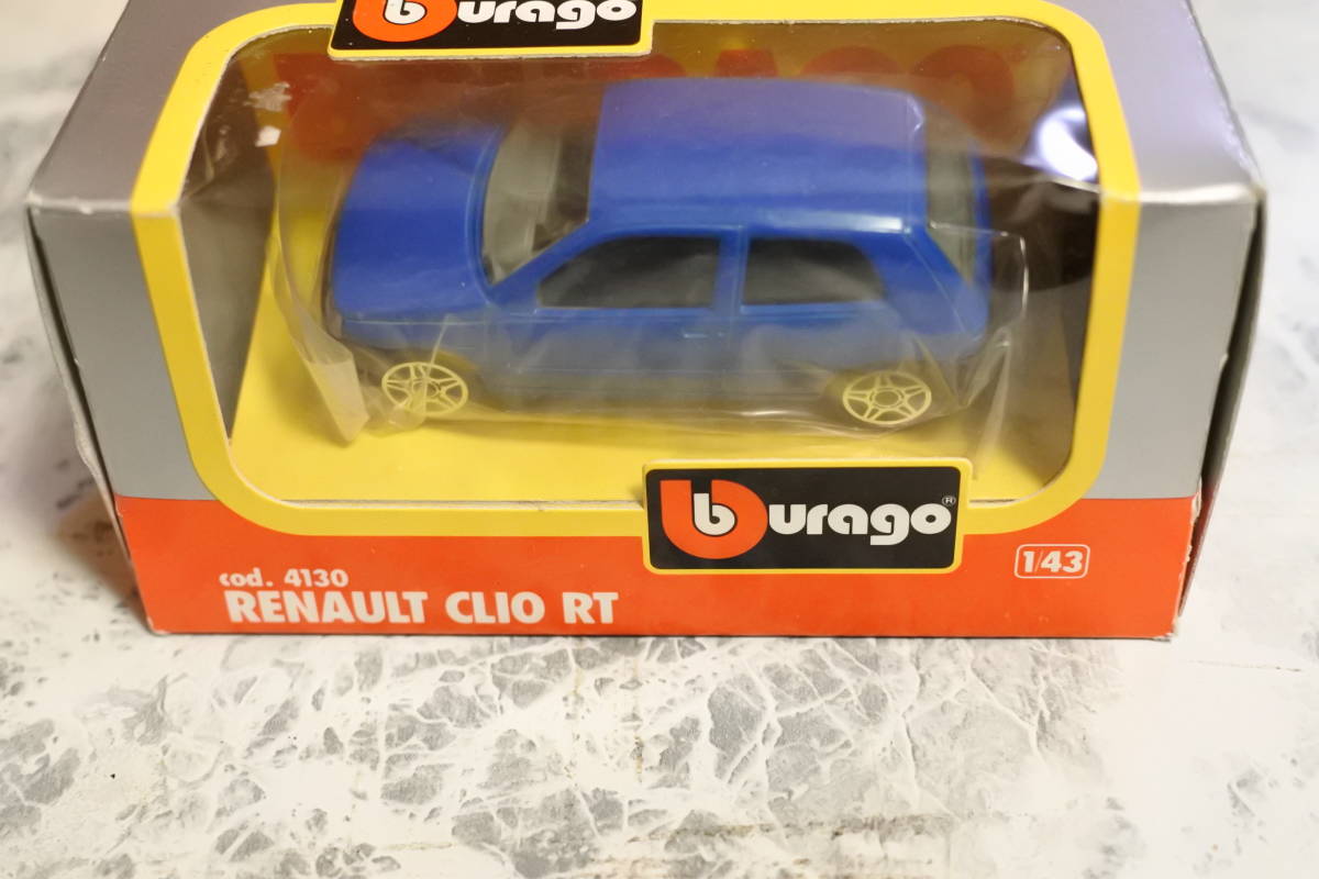 1/43 BBurago Renault Clio RT blue unused unopened rare model 