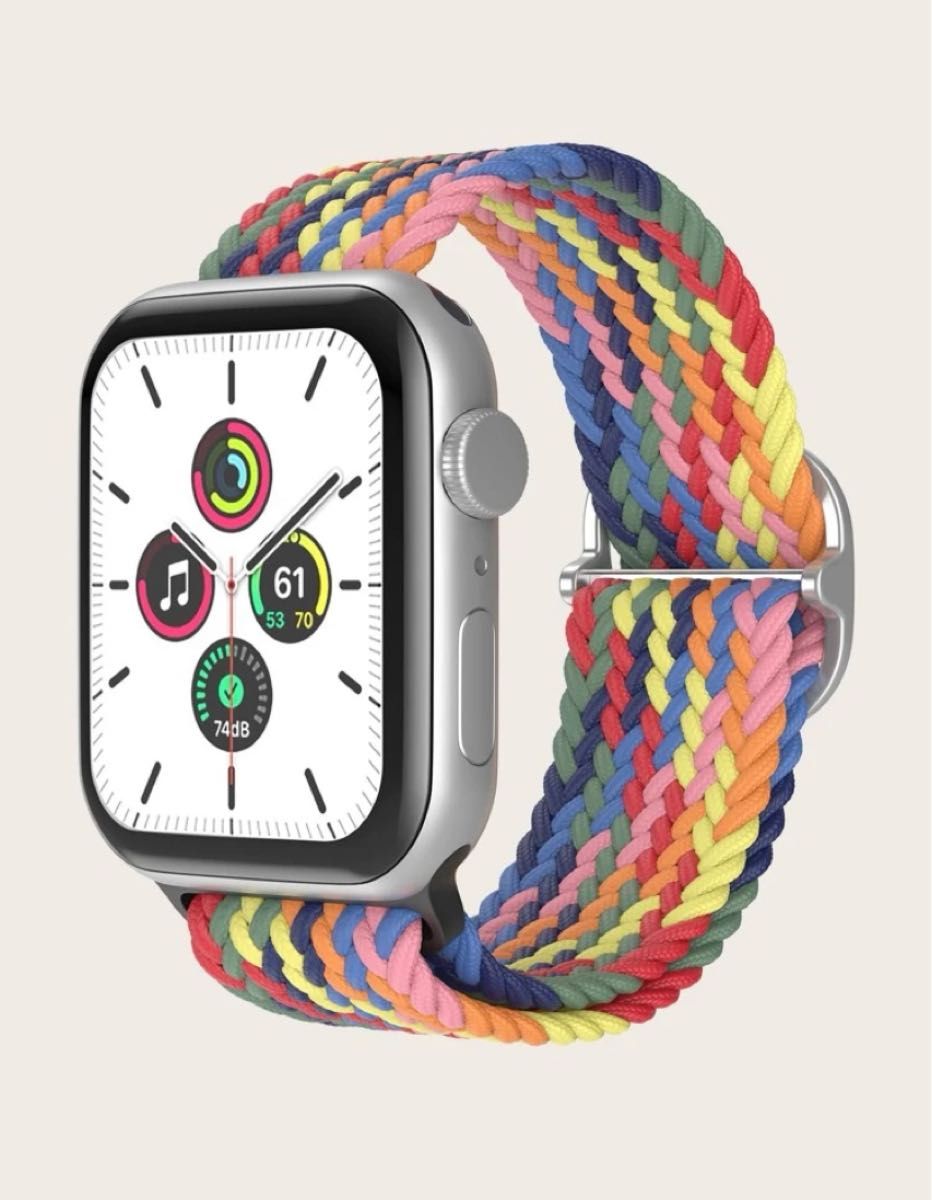 新品！Apple Watch互換性ベルト　アップルウォッチバンド　レインボー