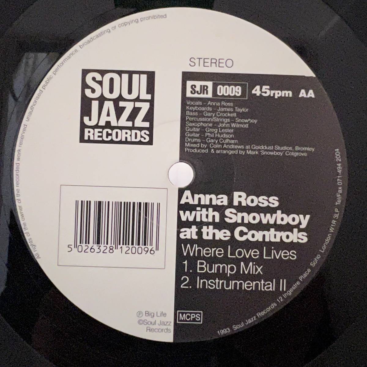 Acid Jazz 12 - Anna Ross with Snowboy - Where Love Lives - Soul Jazz - VG+_画像3