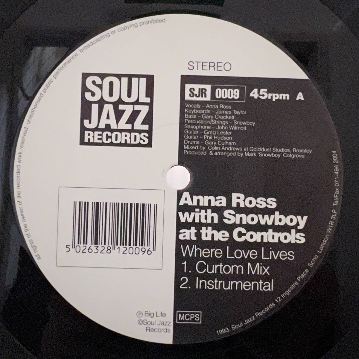 Acid Jazz 12 - Anna Ross with Snowboy - Where Love Lives - Soul Jazz - VG+_画像2