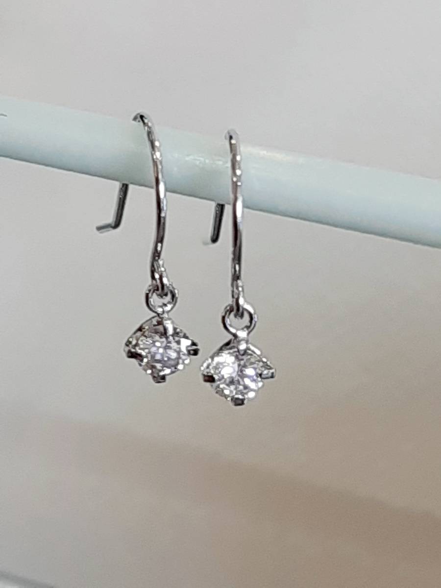 送料&加工料込 0.8ct リリーモチーフ ダイヤピアス 114 - 通販