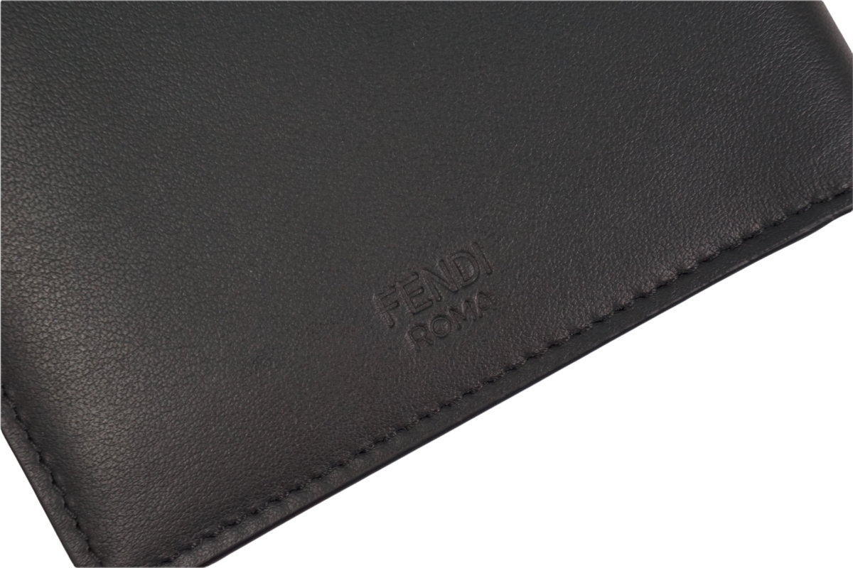 I280.. FENDI フェンディ 財布 2つ折り リアルクロコ ブラック 7M0169 3IS F0GXN_画像6