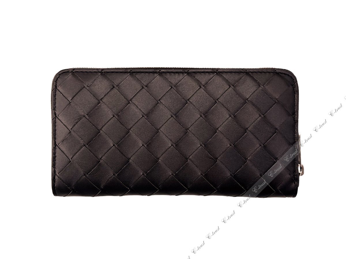 J422.. BOTTEGA VENETA ボッテガ ヴェネタ 長財布 ジップアラウンド ウォレット バイカラー イタリア製 ★ 2138 FONDANTE × BLAC_画像3