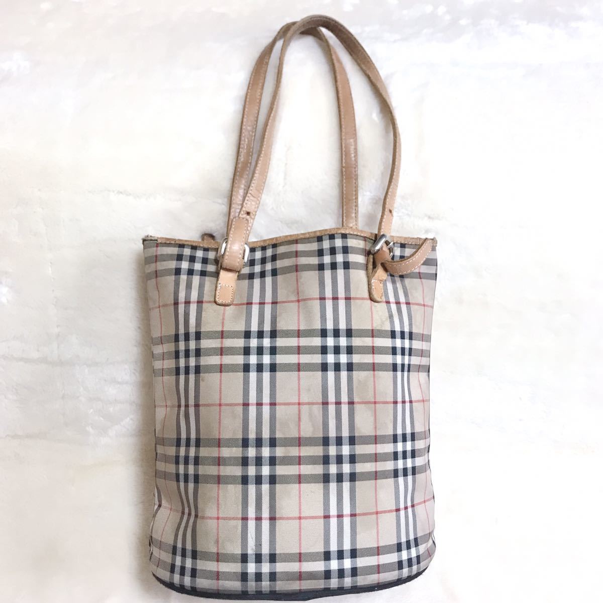 BURBERRY バーバリー ハンドバッグ ノバチェック バケツ トートバッグ