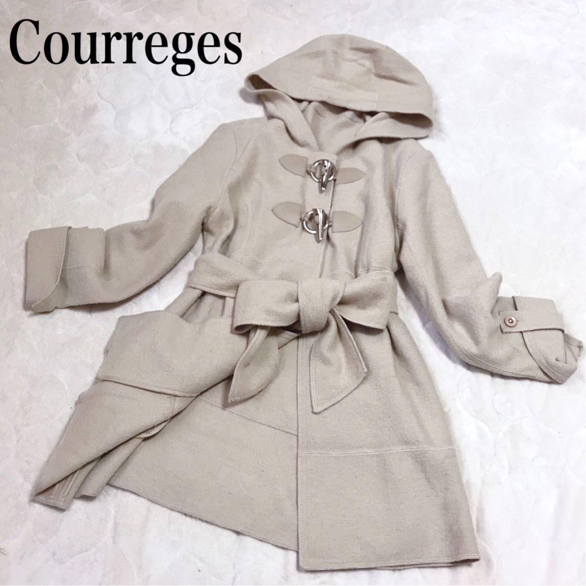 Courreges クレージュ ウール% ダッフルコート パーカー ジャケット