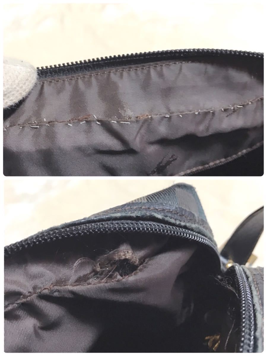  редкий модель Burberry сумка на плечо B рисунок парусина кожа чёрный брендовая сумка наклонный .. плечо ..BURBERRY Burberry общий рисунок 