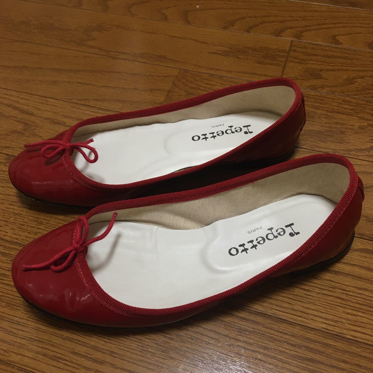 レペット repetto バレエシューズ 36.5 レッド 赤 バレリーナシューズ バレエ バレリーナ パテント レザー 革 シンデレラ サンドリヨン