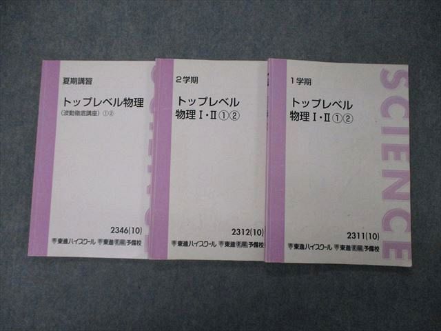 TN05-033 東進 トップレベル物理/I・II/波動徹底講座 (1)(2) テキスト 2010 計3冊 苑田尚之 17S0D