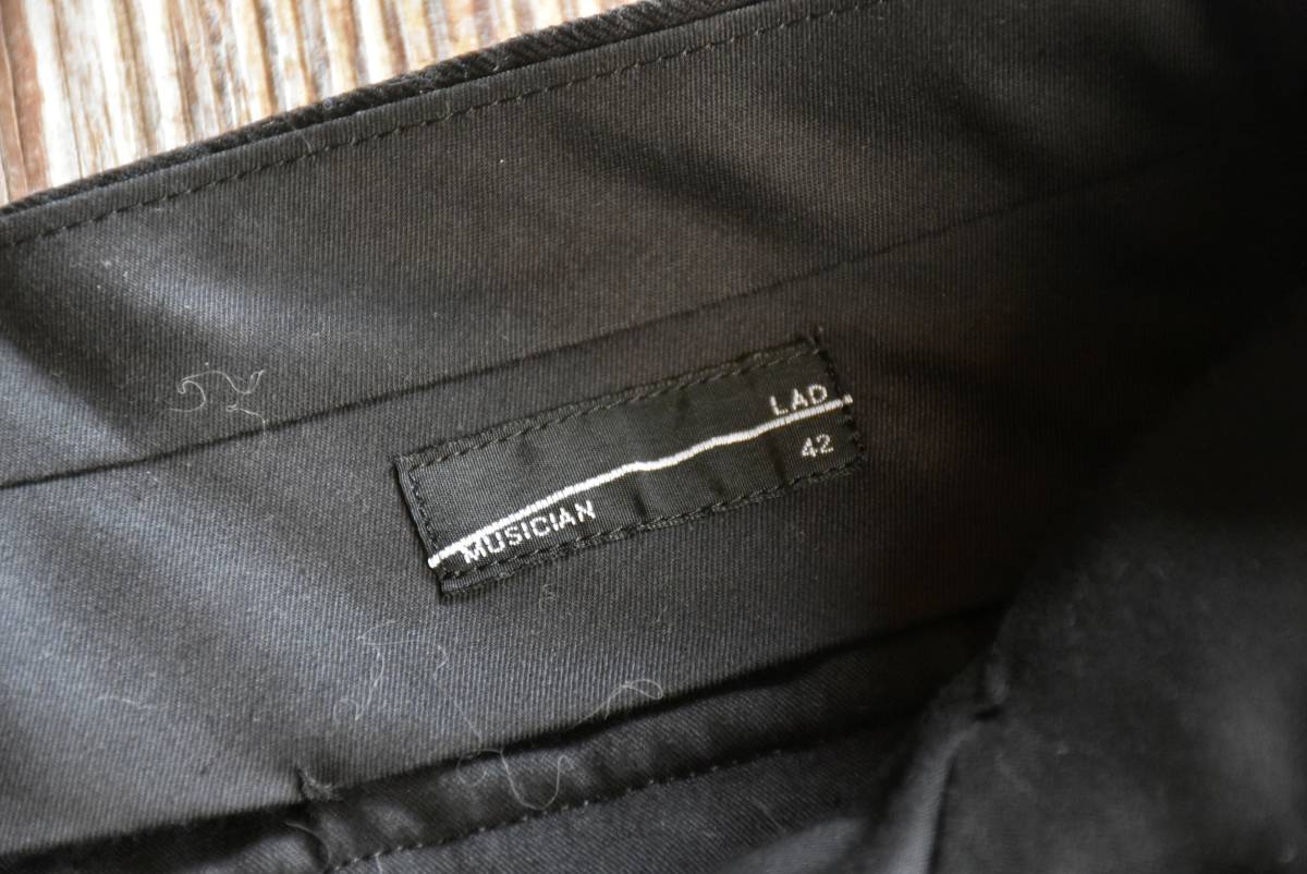 希少 日本製 LAD MUSICIAN ラッドミュージシャン 2TUCK TAPERED WIDE WOOL GABARDINE INKJET FLOWER ウール 2219-576 スラックス パンツ 42_画像9