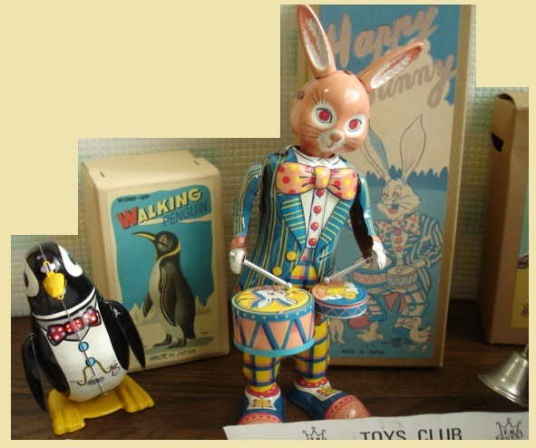 ブリキ ゼンマイ TOYS CLUB トイズクラブ ペンギン ハッピーバニー