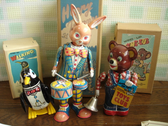 ブリキ ゼンマイ TOYS CLUB トイズクラブ ペンギン ハッピーバニー