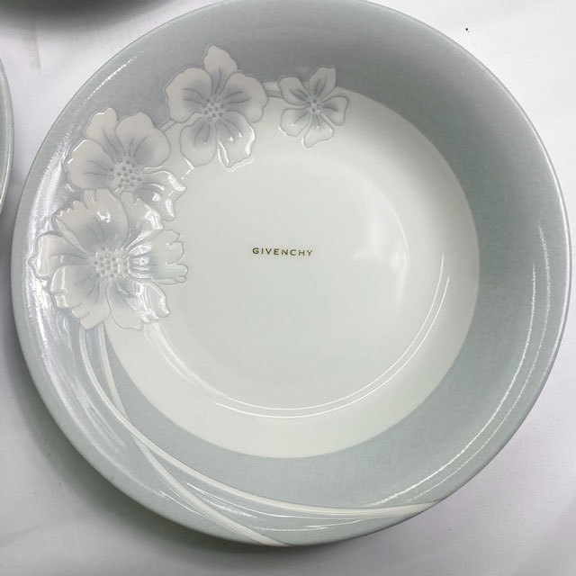 未使用 GIVENCHY プレート 5枚セット ジバンシー スープカレー 皿 約21.5cm 花柄 YAMAKA 洋食器 プレートの画像3