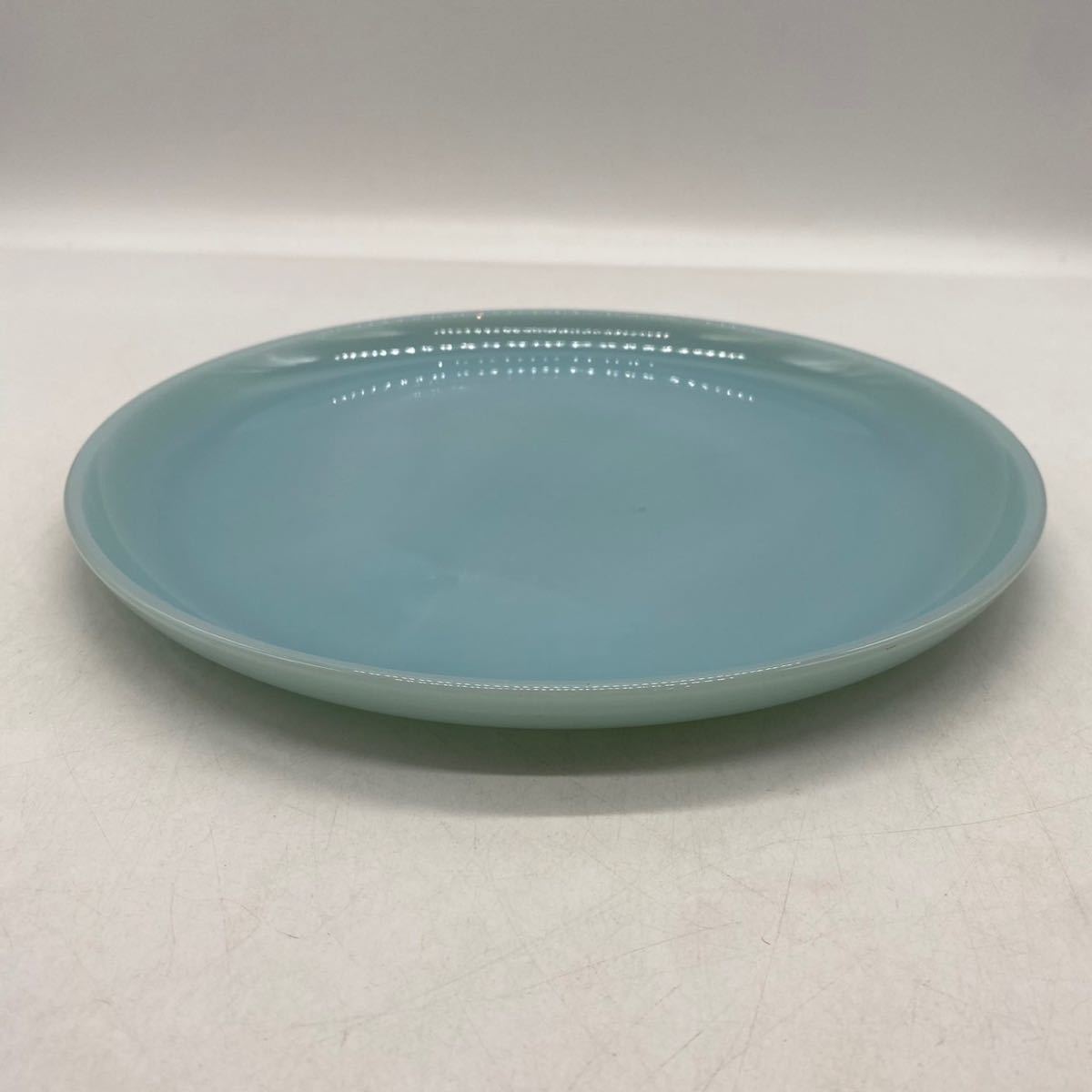 50s Vinterge FIRE KING TURQUOISE BLUE 50 годы средний период Vintage Fire King бирюзовый голубой 10 дюймовый plate G1535