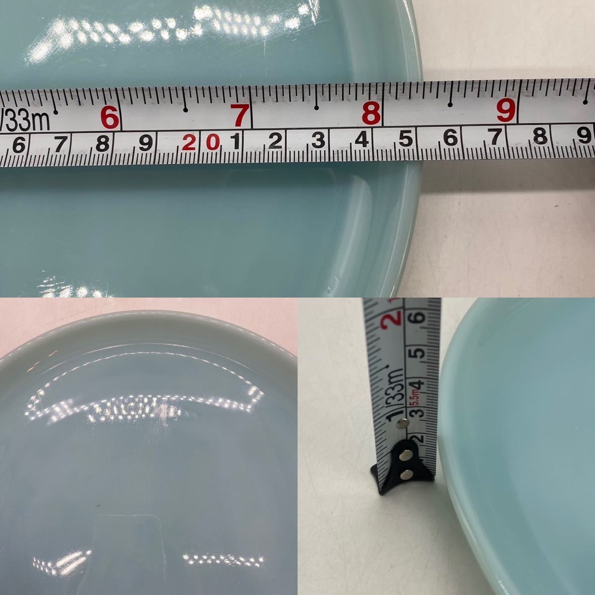 50s Vinterge FIRE KING TURQUOISE BLUE 50 годы средний период Vintage Fire King бирюзовый голубой 10 дюймовый plate G1535