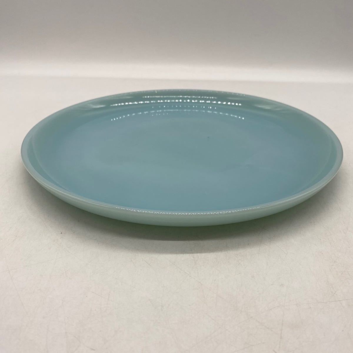 50s Vinterge FIRE KING TURQUOISE BLUE 50 годы средний период Vintage Fire King бирюзовый голубой 10 дюймовый plate G1535