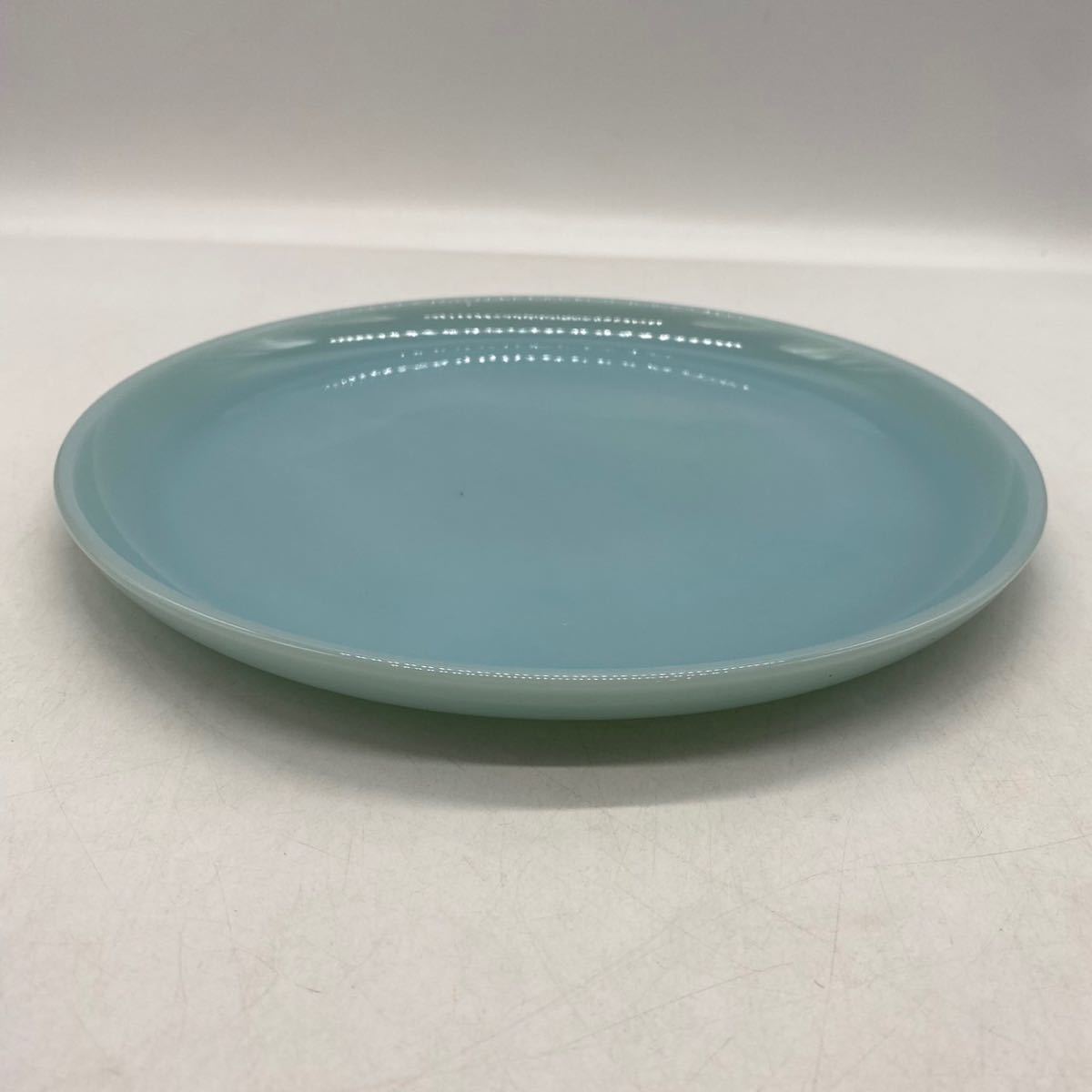 50s Vinterge FIRE KING TURQUOISE BLUE 50 годы средний период Vintage Fire King бирюзовый голубой 10 дюймовый plate G1535