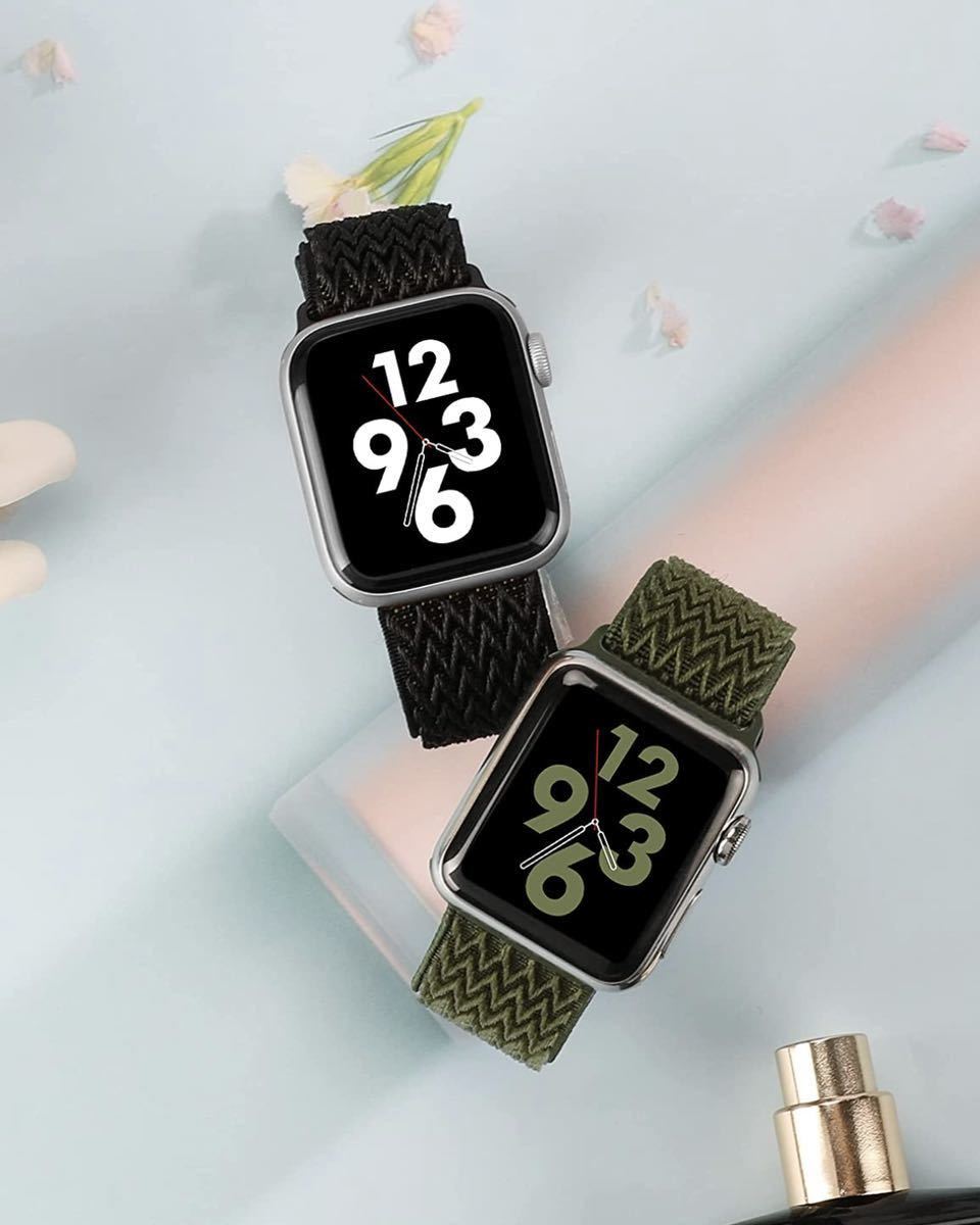 Apple Watch バンド　Apple Watch SE/7/6/5/4/3/2/1に対応 ナイロン製弾性バンド スポーツバンド アップルウオッチバンド42/44/45mm_画像4