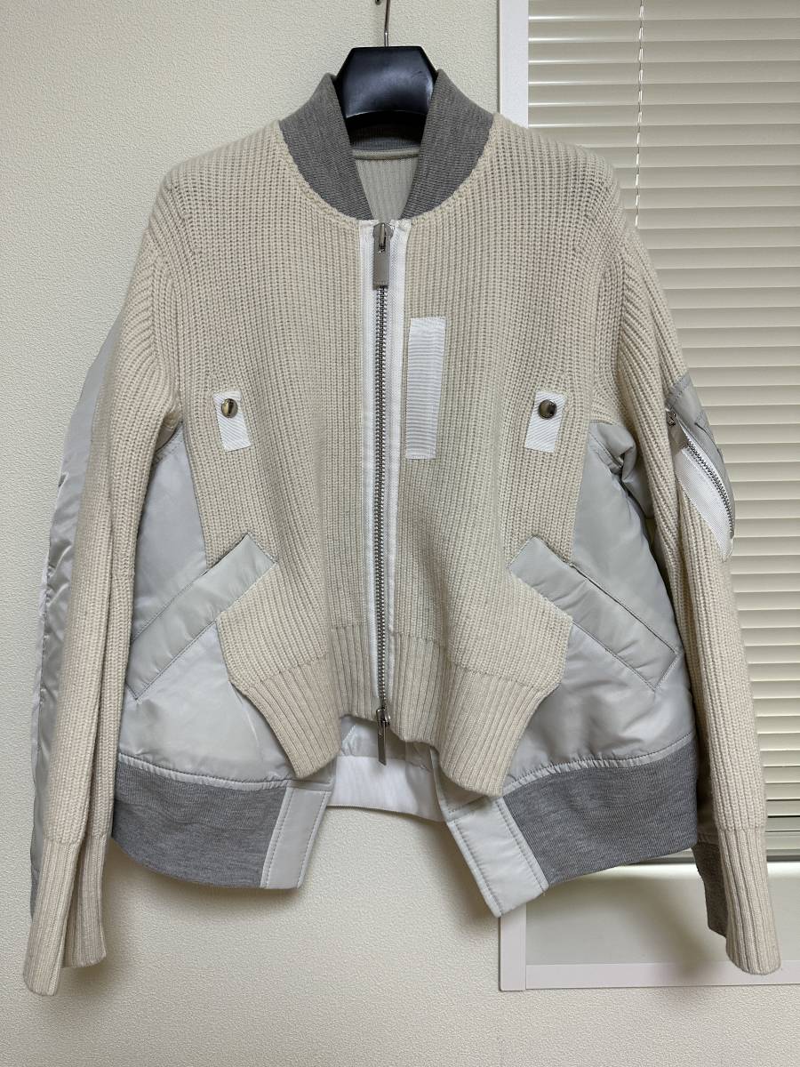 最適な価格 ブルゾン ニット Blouson Knit Wool Mix Twill Nylon