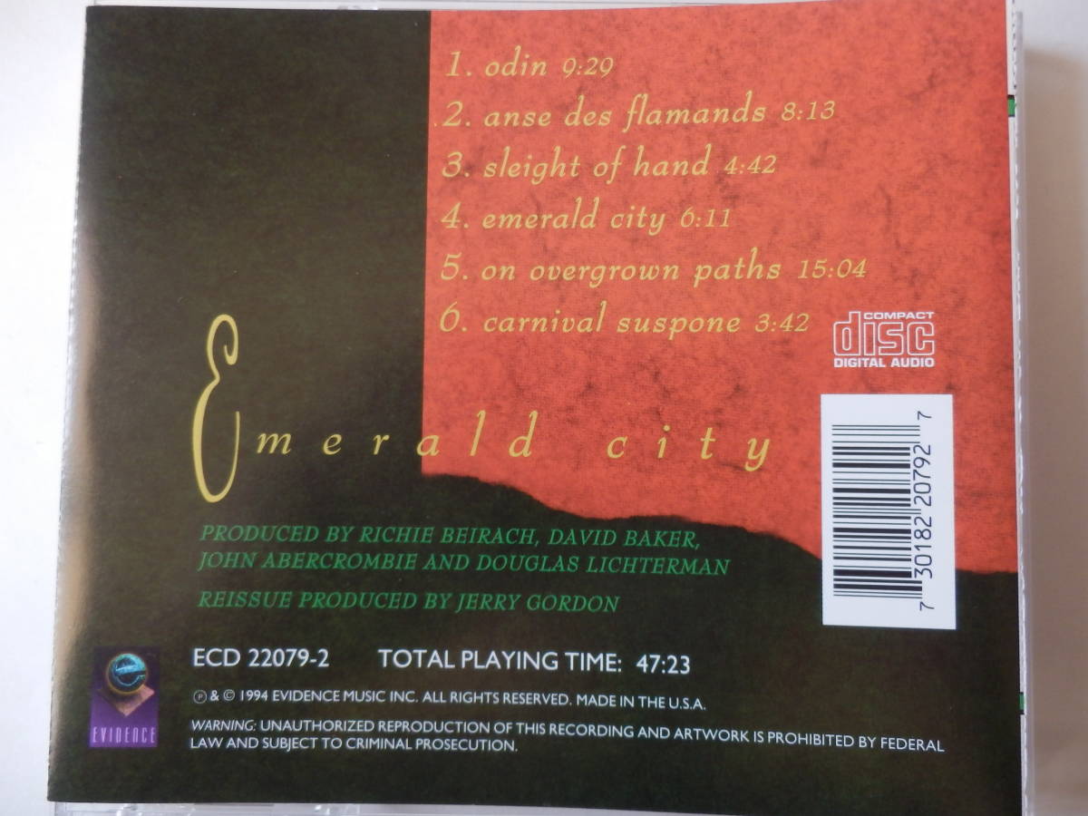 CD/ジャズ/リッチー.バイラーク:ピアノ/ジョン.アバークロンビー:ギター/Richie Beirach & John Abercrombie - Emerald Cityの画像2