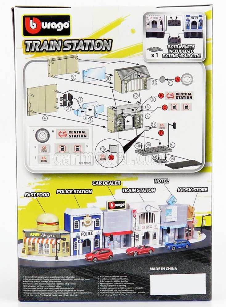 burago city 1/43 TRAIN STATION with JEEP RENEGADE 2017 BBurago Jeep 