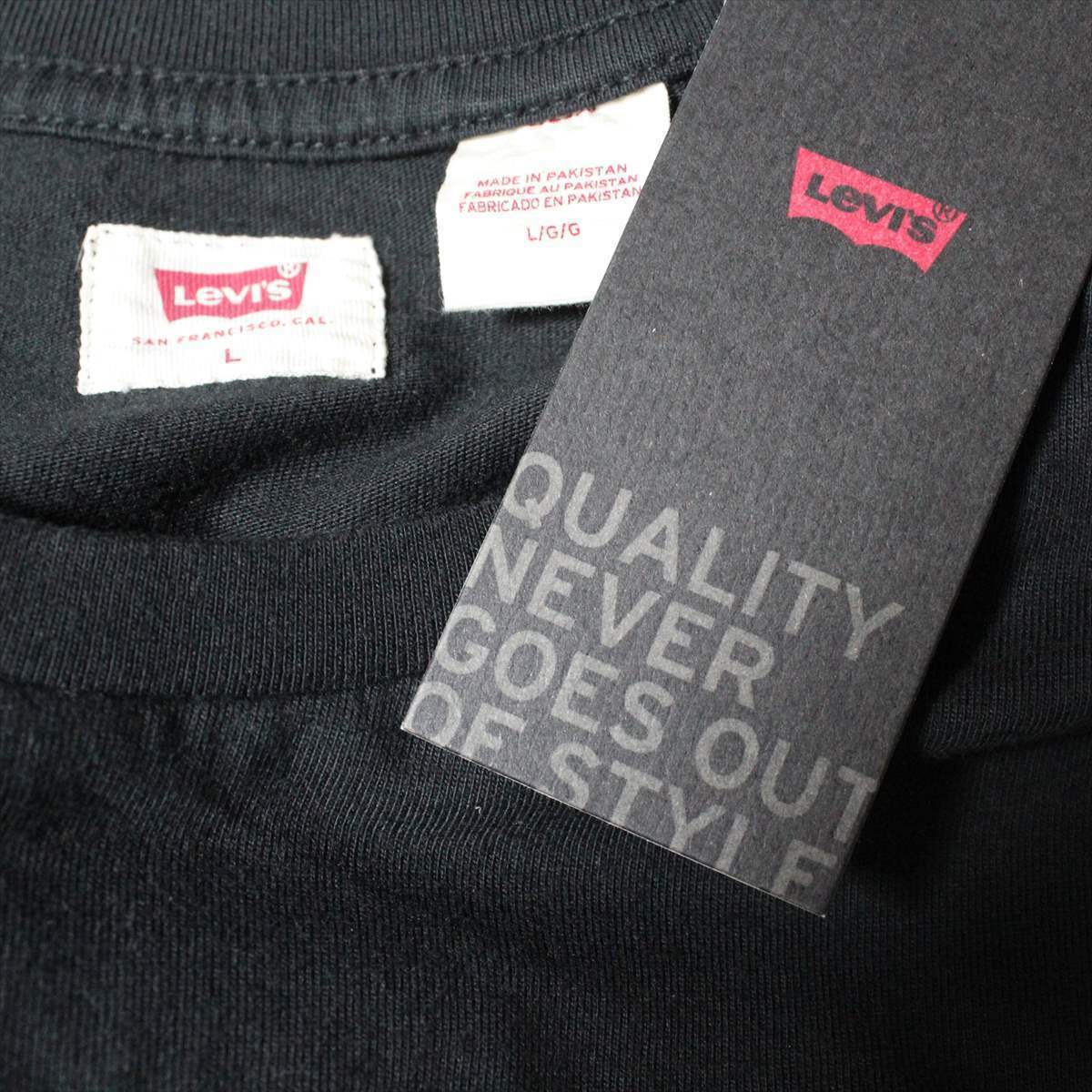 リーバイス Levi’s メンズ半袖Tシャツ ブラック Lサイズ 新品 黒 無地 シンプル アウトレット_画像2