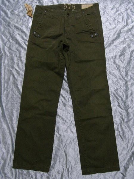 575 Denim ファイブセブンティーファイブ メンズコットンパンツ 31インチ OLIVE グリーン 新品_画像1