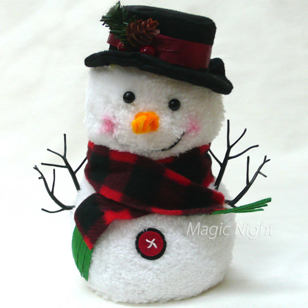 リズミカルミュージック スノーマン 22cm クリスマス 雪だるま 飾り 装飾 置き物 オブジェ_画像1
