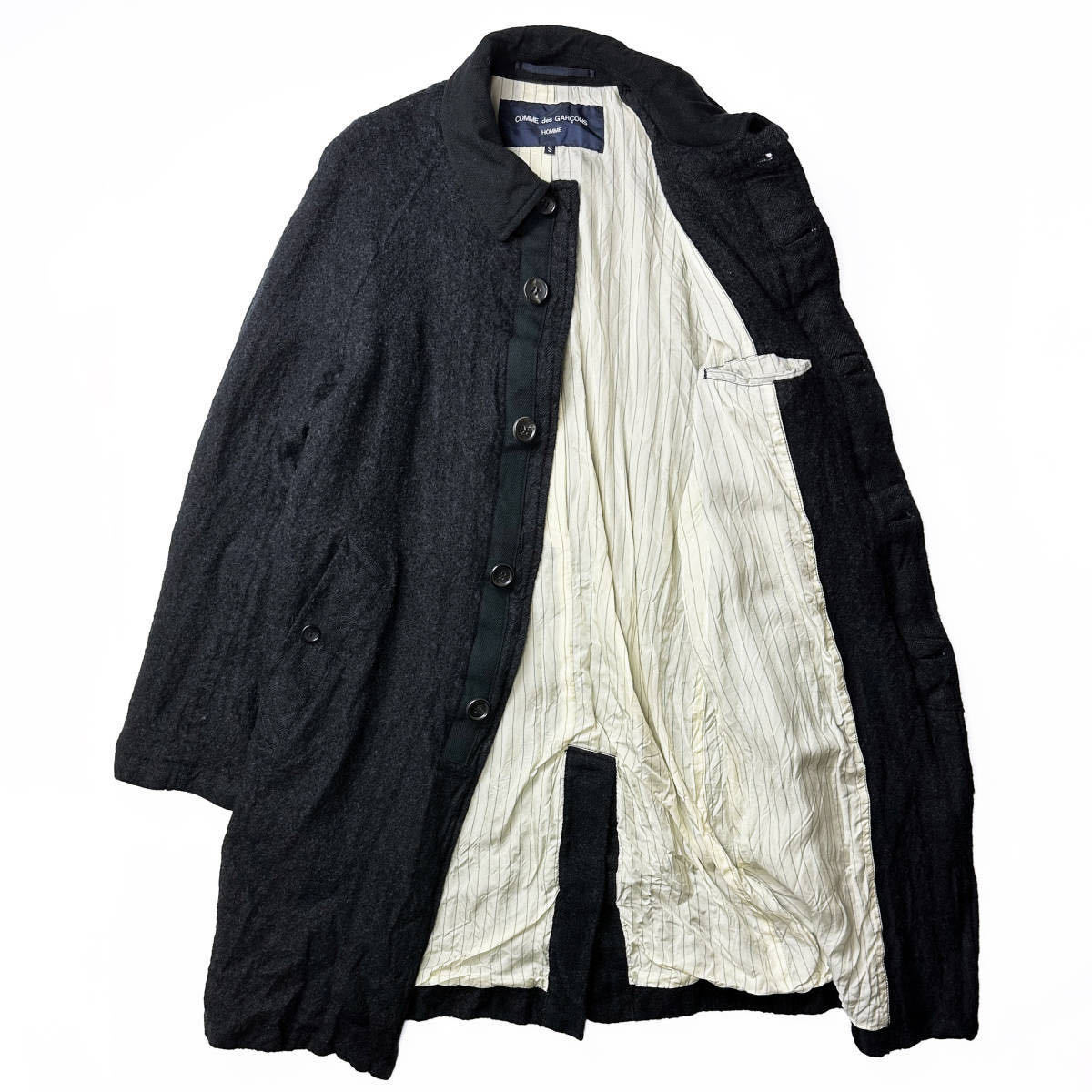 コムデギャルソンオム 16AW ウール縮絨ステンカラーコート S 新品同様