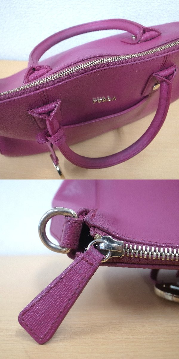 C087T 【本物保証】 FURLA フルラ　2WAYショルダーバッグ　ハンドバッグ　レザー　ピンク系_画像5