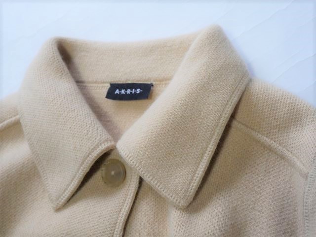 ☆日本の職人技☆ 美品 AKRIS アクリス カシミヤ100% ノーカラー