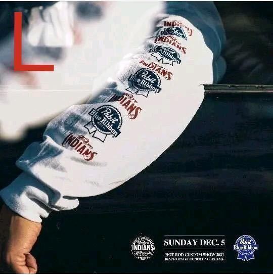 東京インディアンズ 新品 希少TOKYO INDIANS ×pabst blue ribbon 限定 ホットロッドカスタムショー2021 ネイバーフッド 長袖 L