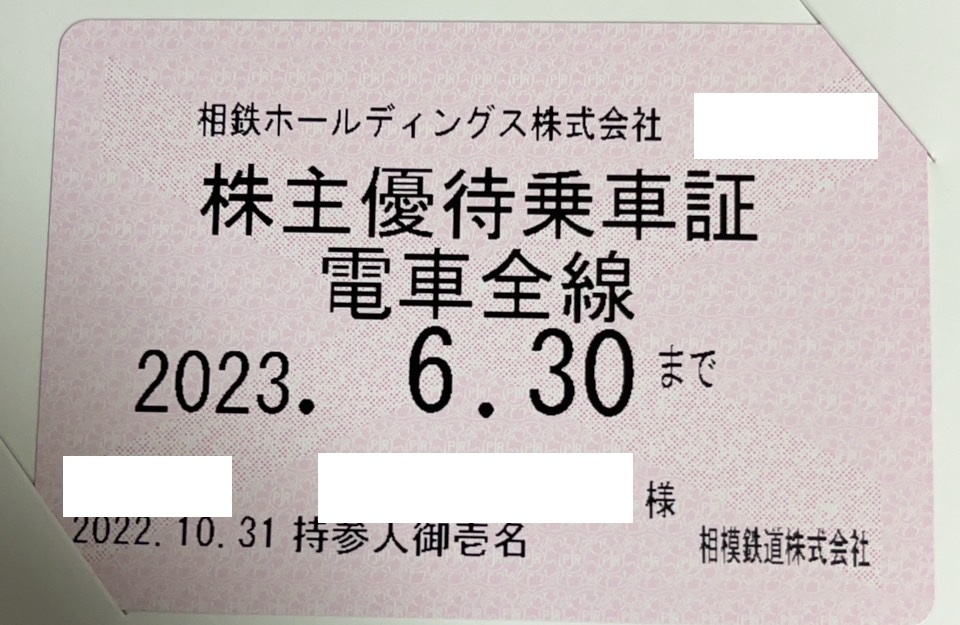 送料無料 相鉄株主優待乗車証 相鉄 定期券タイプ最新 電車全線 女性名