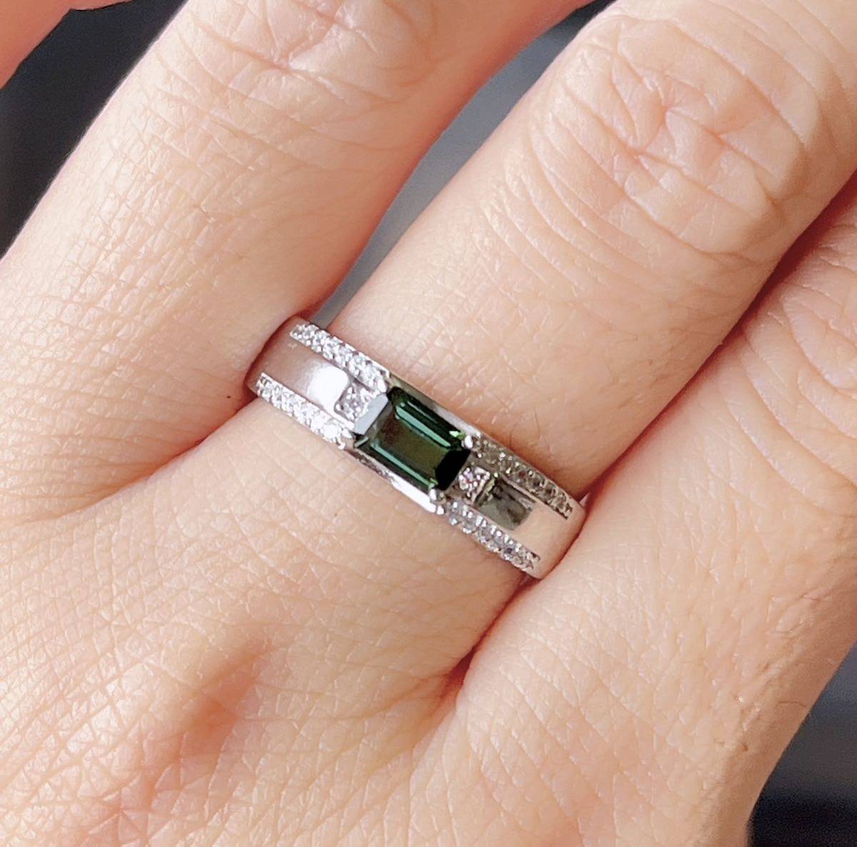 もらって嬉しい出産祝い 【天然石 】逸品緑トルマリンs925のリング指輪