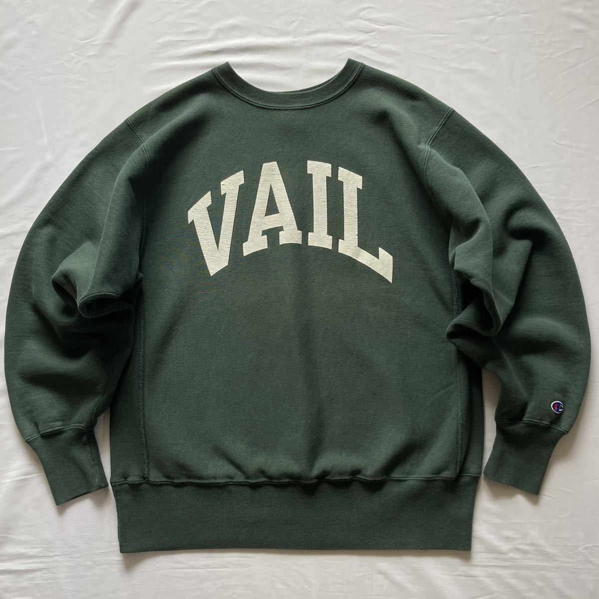 超美品 レアカラー 緑 好配色 貴重 90's Champion チャンピオン REVERSE WEAVE リバースウィーブ vintage ビンテージ アメリカ製 Lサイズ_画像1