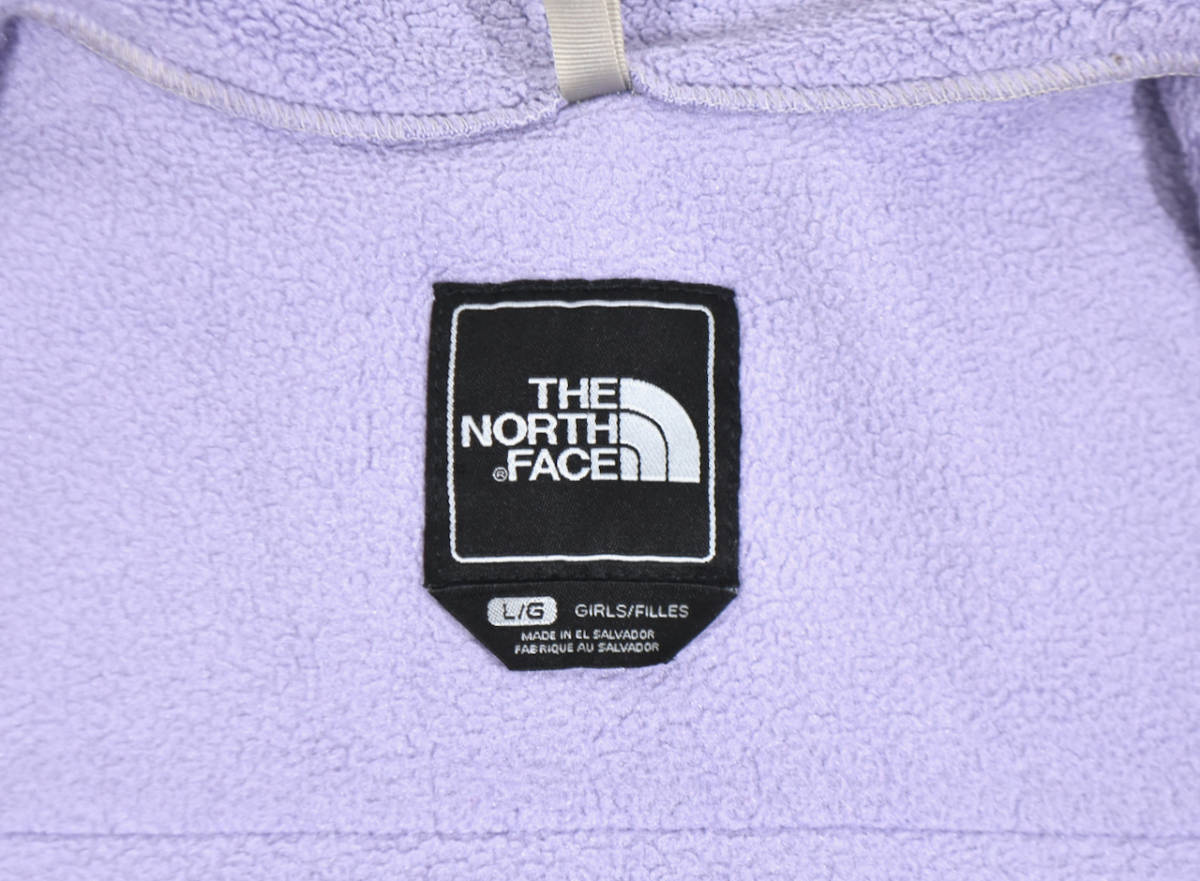 2000s THE NORTH FACE Denali jacket Girls L Gray×Light purple オールドノースフェイス デナリジャケット グレー×ライトパープル_画像4