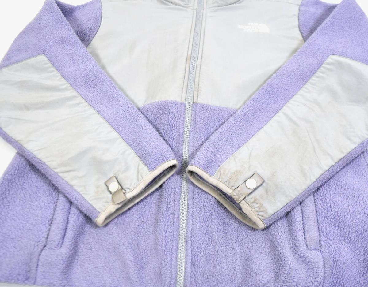 2000s THE NORTH FACE Denali jacket Girls L Gray×Light purple オールドノースフェイス デナリジャケット グレー×ライトパープル_画像9
