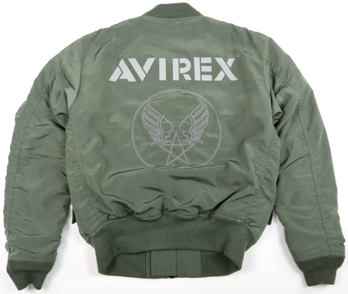 AVIREX アヴィレックス 背中刺繍＆プリント入り MA-1フライトジャケット/Mサイズ