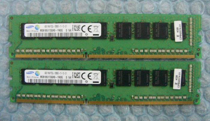 nz12 240pin DDR3 1600 PC3L-12800E 4GB ECC SAMSUNG 2枚 合計8GB_画像1