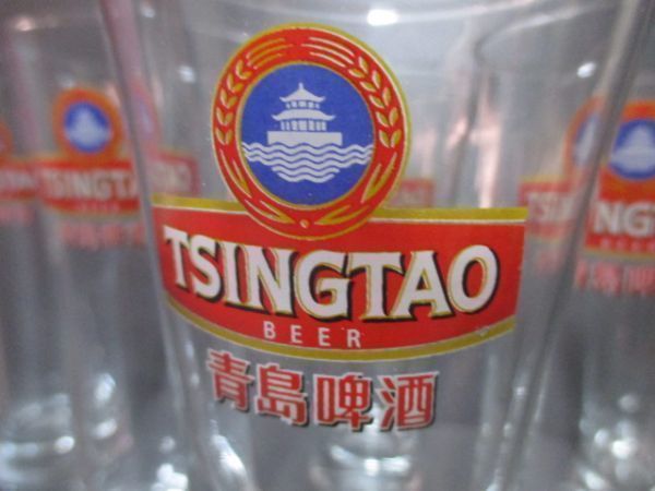 12 customer set * unused rare rare article blue island sake chin tao blue island beer glass TSINGTAO in box new goods Luminarc France made China most old beer bi Agras 