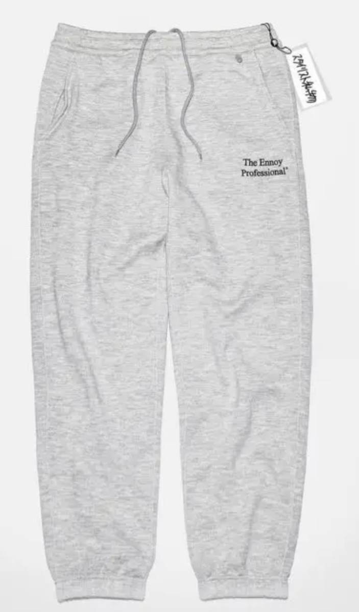 新品 未使用 Lサイズ ennoy スタイリスト私物 SWEAT PANTS GRAY 刺繍BLACK スウェットパンツ グレー 黒 