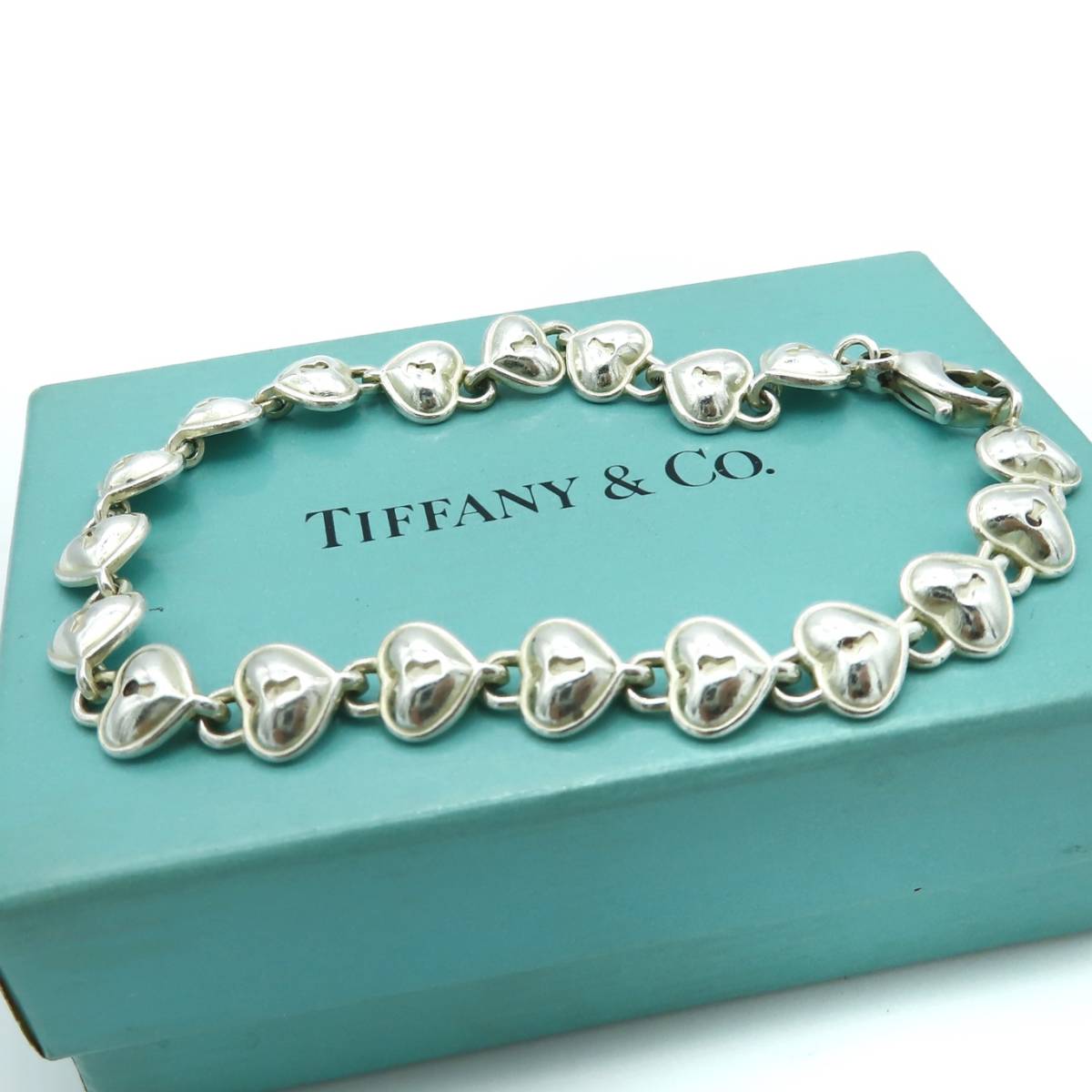 希少 美品 Tiffany&Co. ヴィンテージ ティファニー ハート ロック シルバー ブレスレット SV925 UU14