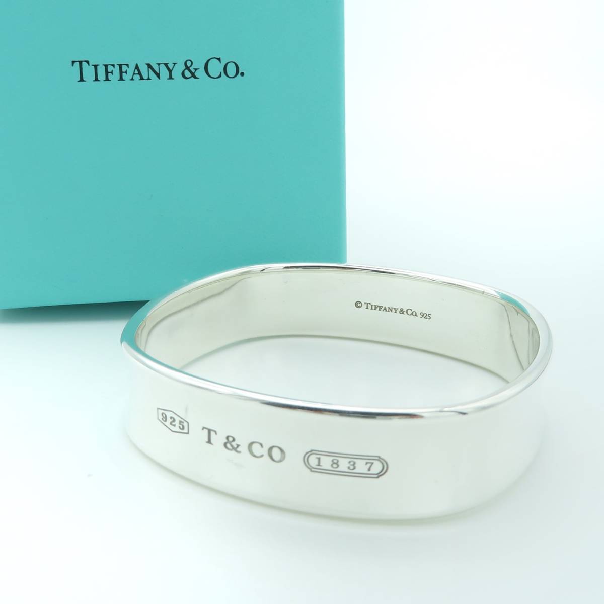 極希少 美品 Tiffany&Co. ティファニー スクエア 1837 ナロー ワイド