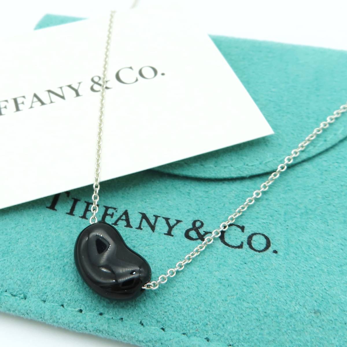 極希少 美品 Tiffany&Co. ティファニー ブラック ジェード ビーン