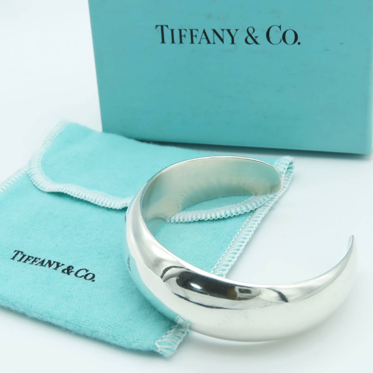 希少 美品 Tiffany&Co. ヴィンテージ ティファニー ボーン カフ バングル SV925 Mexico UU101