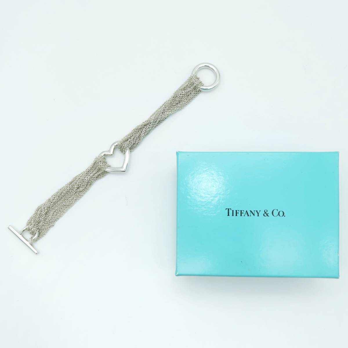 TIFFANY&Co. オープンハート トグル 10ロウ ブレスレット SV925 | www