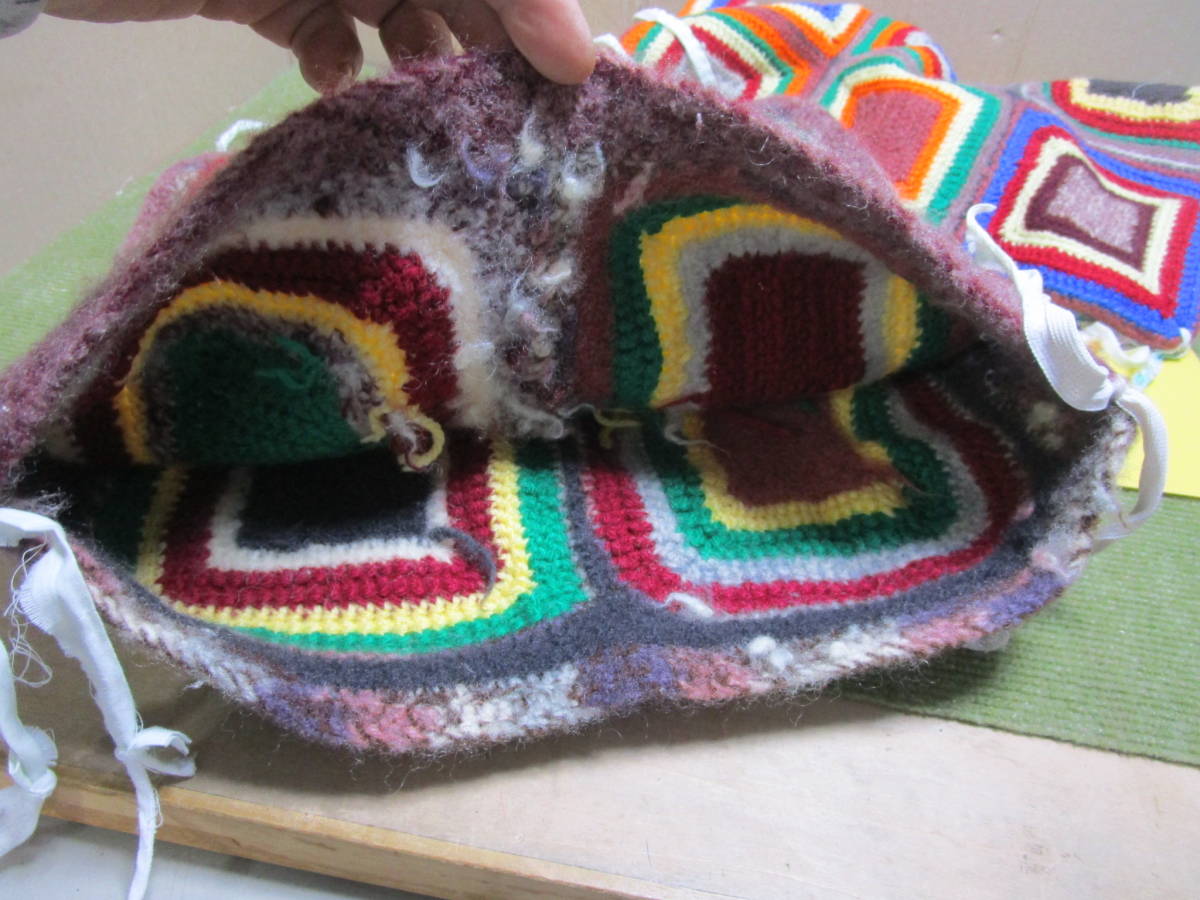 [8~A13] knitting wool . made zabuton N...80
