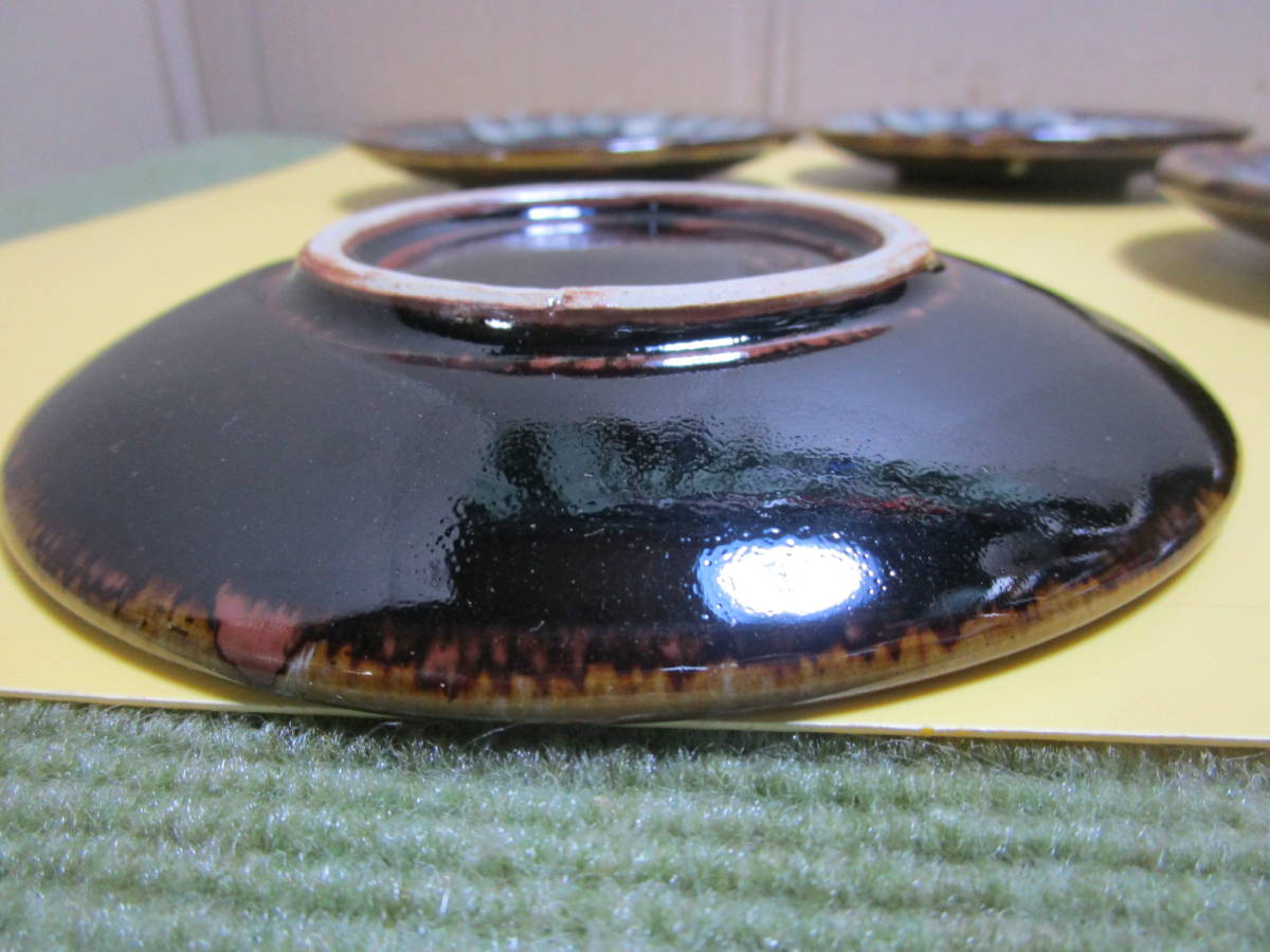 【8～56】陶器製 高級 重量ある 取り皿 ５枚 揃い №倉.レター520の画像5
