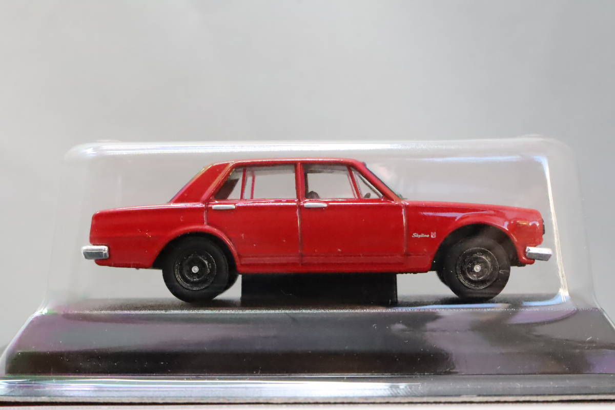  Konami out of print famous car collection Nissan Skyline GT-R( Hakosuka,PGC10)1969 red 1/64 scale, origin box attaching 